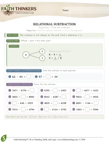 Reasoning & Fluency - Missing (Practice 1)