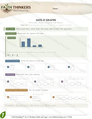 1st Grade math worksheet — Data (Practice 4)