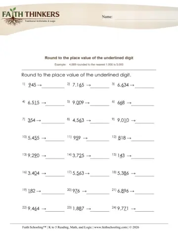 Round Numbers Nearest 10 or 100 1