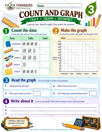 3rd Grade math worksheet — Data Practice 4