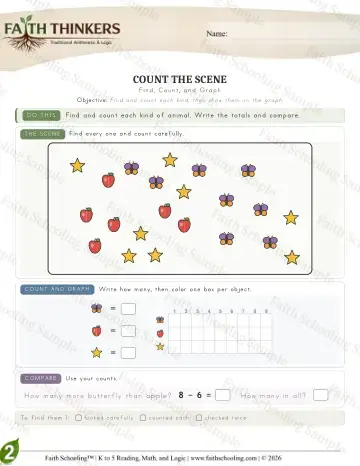 2nd Grade math worksheet — Interactive & Puzzles - Countscene (Practice 5)