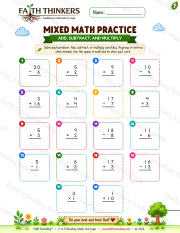 1st Grade math worksheet — Summer Mixed Practice 6