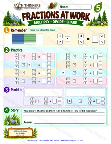 5th Grade math worksheet — Multiplying Fractions Practice 5