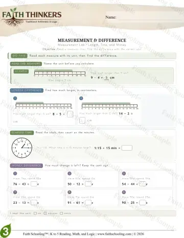 3rd Grade math worksheet — Measurement (Practice 7)