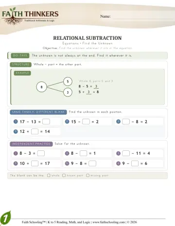 Reasoning & Fluency - Missing (Practice 1)