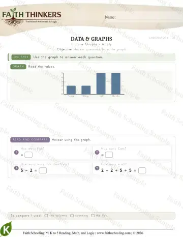 Kindergarten math worksheet — Picture Graphs (Practice 8)