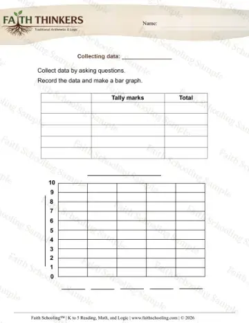 1st Grade math worksheet — Collecting and Sorting Data. Collecting Data 3