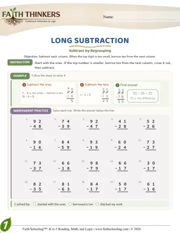 Long Subtraction (Practice 3)