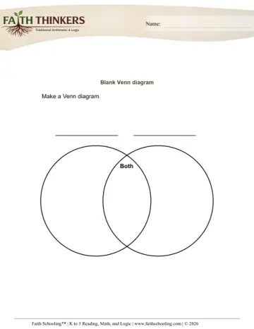 Grade 2 Math: Venn Diagrams — worksheet preview