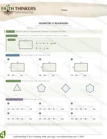 4th Grade math worksheet — Geometry (Practice 4)