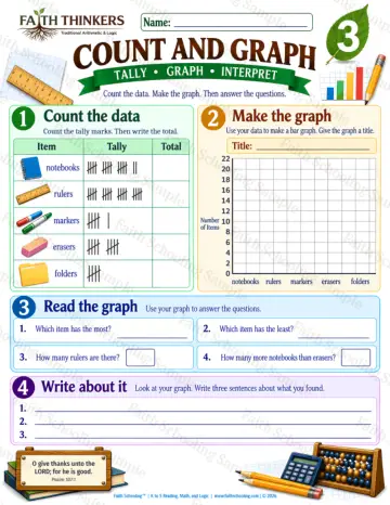 3rd Grade math worksheet — Data Practice 7