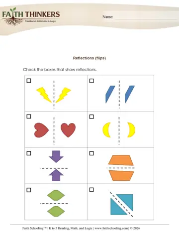 Grade 4 Math: Symmetry Transformations — worksheet preview