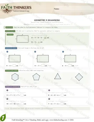 1st Grade math worksheet — Geometry (Practice 5)