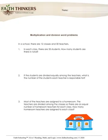 Word Problems Mixed Multiplication Division 8
