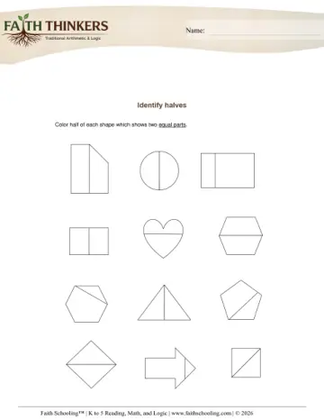 Fractions Halves 2