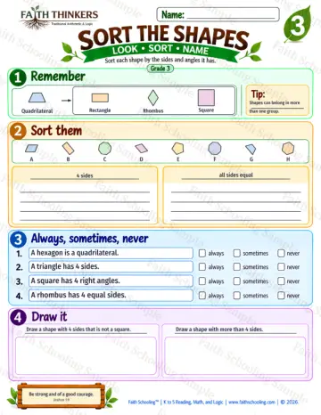 3rd Grade math worksheet — Polygons and Classifying Shapes Practice 9