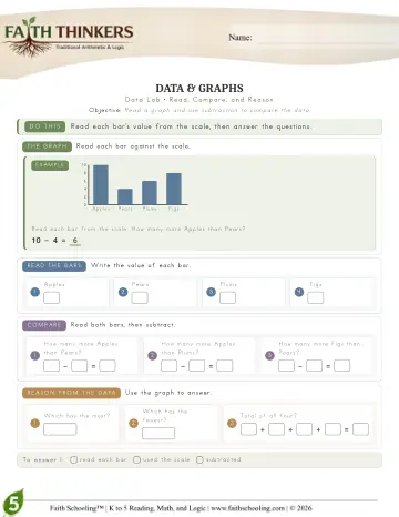 Grade 5 Math: Data — worksheet preview
