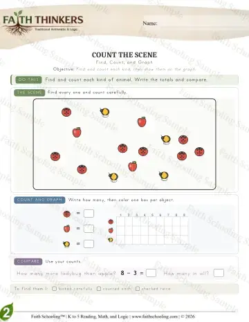 2nd Grade math worksheet — Interactive & Puzzles - Countscene (Practice 6)