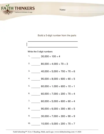 Place Value 5 Digit 1