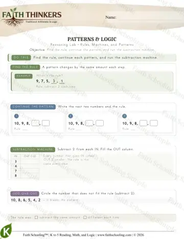Kindergarten math worksheet — Logic (Practice 5)