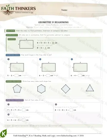 Kindergarten math worksheet — Geometry (Practice 5)