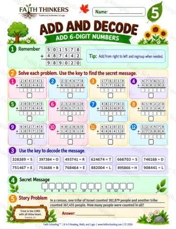 5th Grade math worksheet — Addition with Regrouping Practice 8