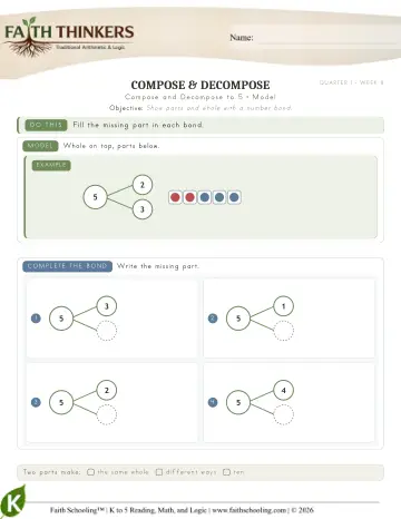 Compose And Decompose To 5 (Practice 3)