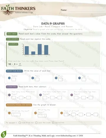 5th Grade math worksheet — Data (Practice 4)