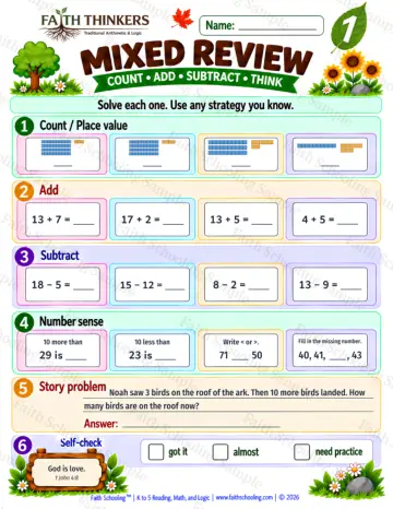 1st Grade math worksheet — Core Skills Practice 8