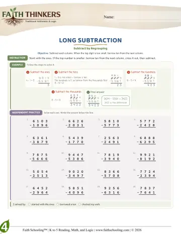 Long Subtraction (Practice 3)