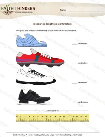 1st Grade math worksheet — Measuring Length. Measurement Ruler Cm 2