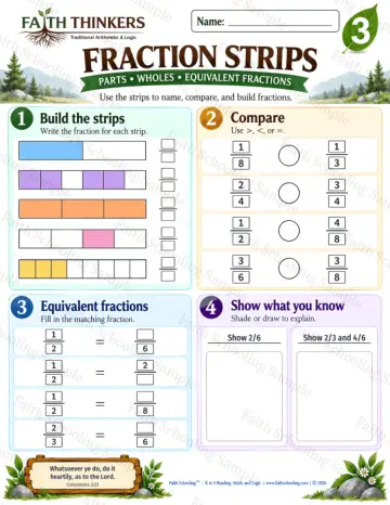 3rd Grade math worksheet — Fractions Practice 5