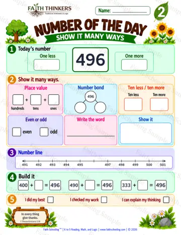 2nd Grade math worksheet — Place Value Practice 7