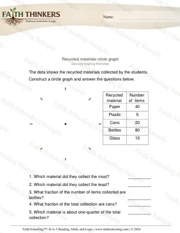 3rd Grade math worksheet — Pie and Circle Graphs. Circle Graphs 4