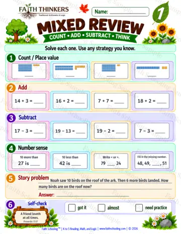 1st Grade math worksheet — Core Skills Practice 9
