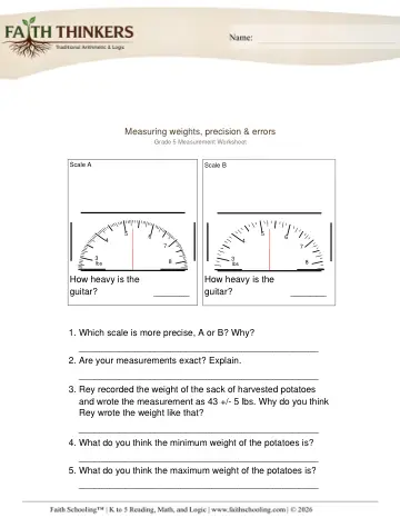 Measuring Weights Precision Errors 1