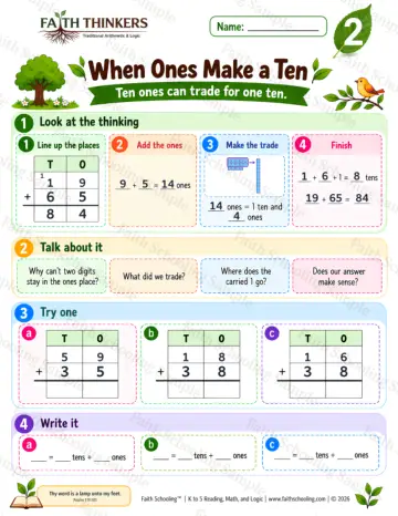 2nd Grade math worksheet — When Ones Make A Ten Practice 8