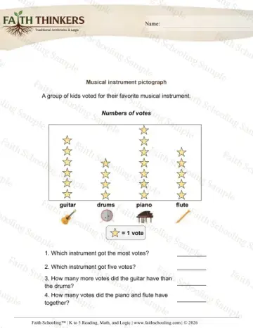 2nd Grade math worksheet — Pictographs 6