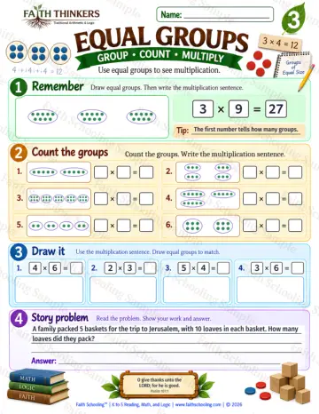 3rd Grade math worksheet — Understanding Multiplication Practice 9