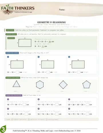 Grade 3 Math: Geometry — worksheet preview