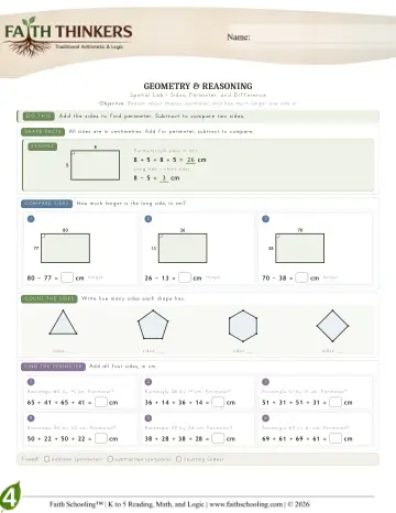 Grade 4 Math: Geometry — worksheet preview