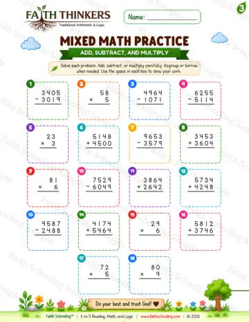 3rd Grade math worksheet — Summer Mixed Practice 9