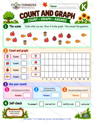 Kindergarten math worksheet — Data and Graphing Practice 9