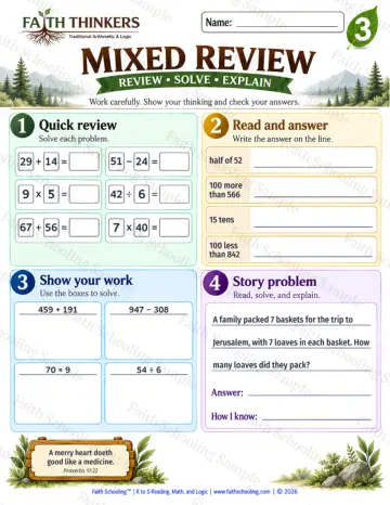 3rd Grade math worksheet — Core Skills Practice 9