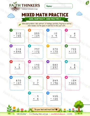 2nd Grade math worksheet — Summer Mixed Practice 4