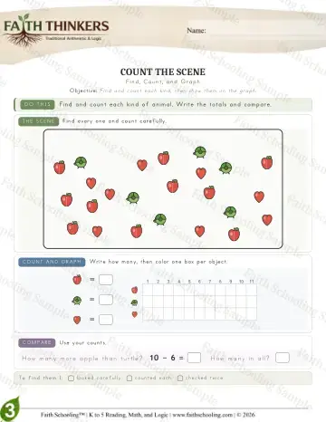3rd Grade math worksheet — Interactive & Puzzles - Countscene (Practice 7)