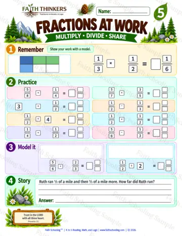 5th Grade math worksheet — Multiplying Fractions Practice 9