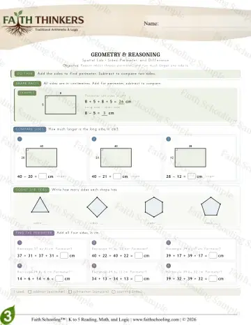 3rd Grade math worksheet — Geometry (Practice 3)