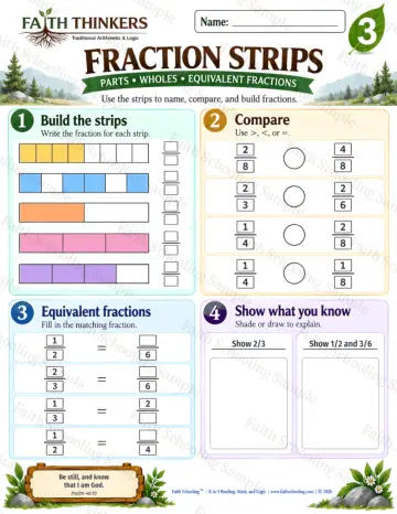 3rd Grade math worksheet — Fractions Practice 9