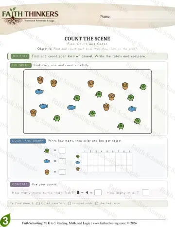3rd Grade math worksheet — Interactive & Puzzles - Countscene (Practice 4)